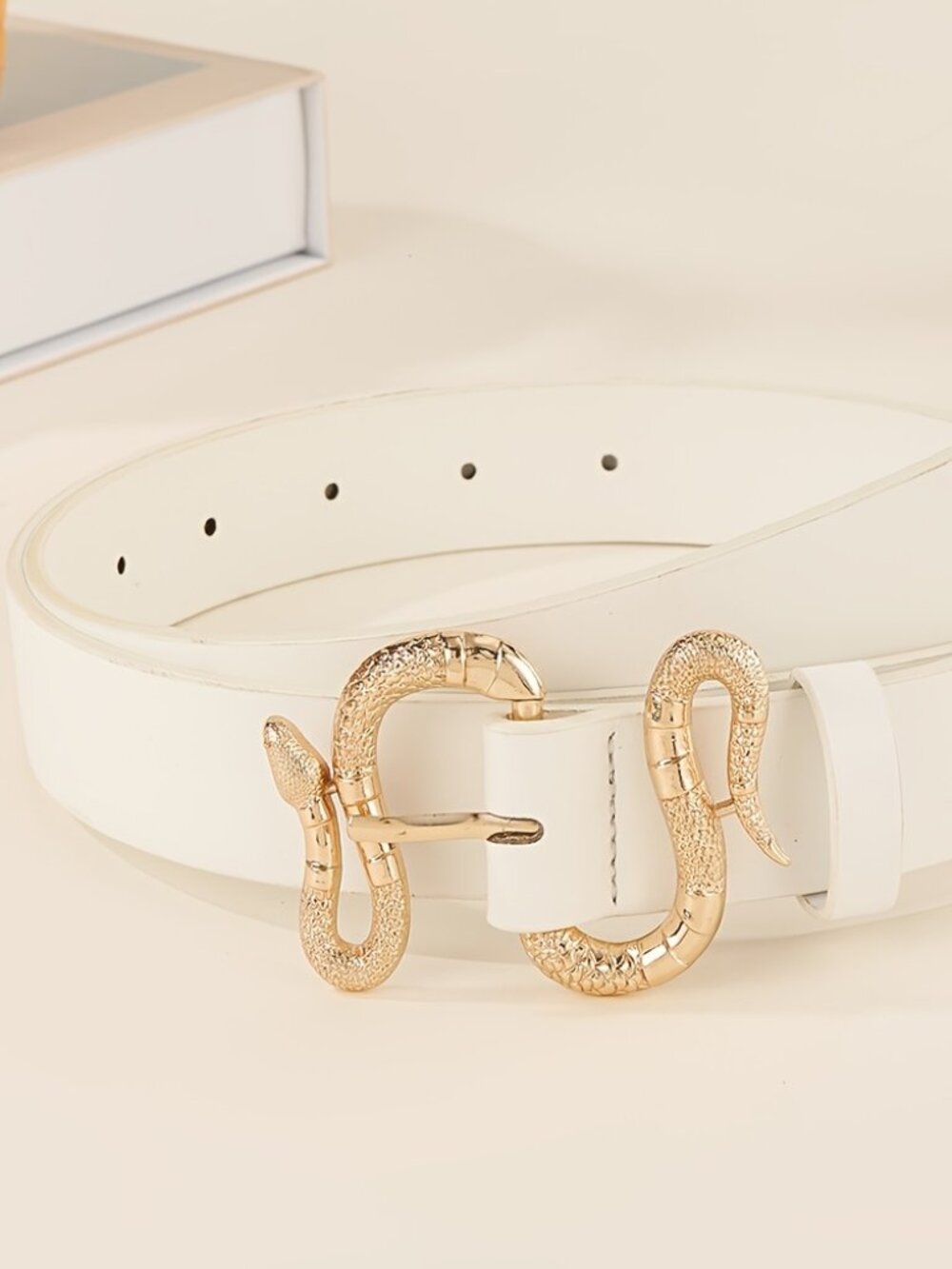 White Belt with Snake Buckle